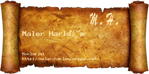 Maler Harlám névjegykártya
